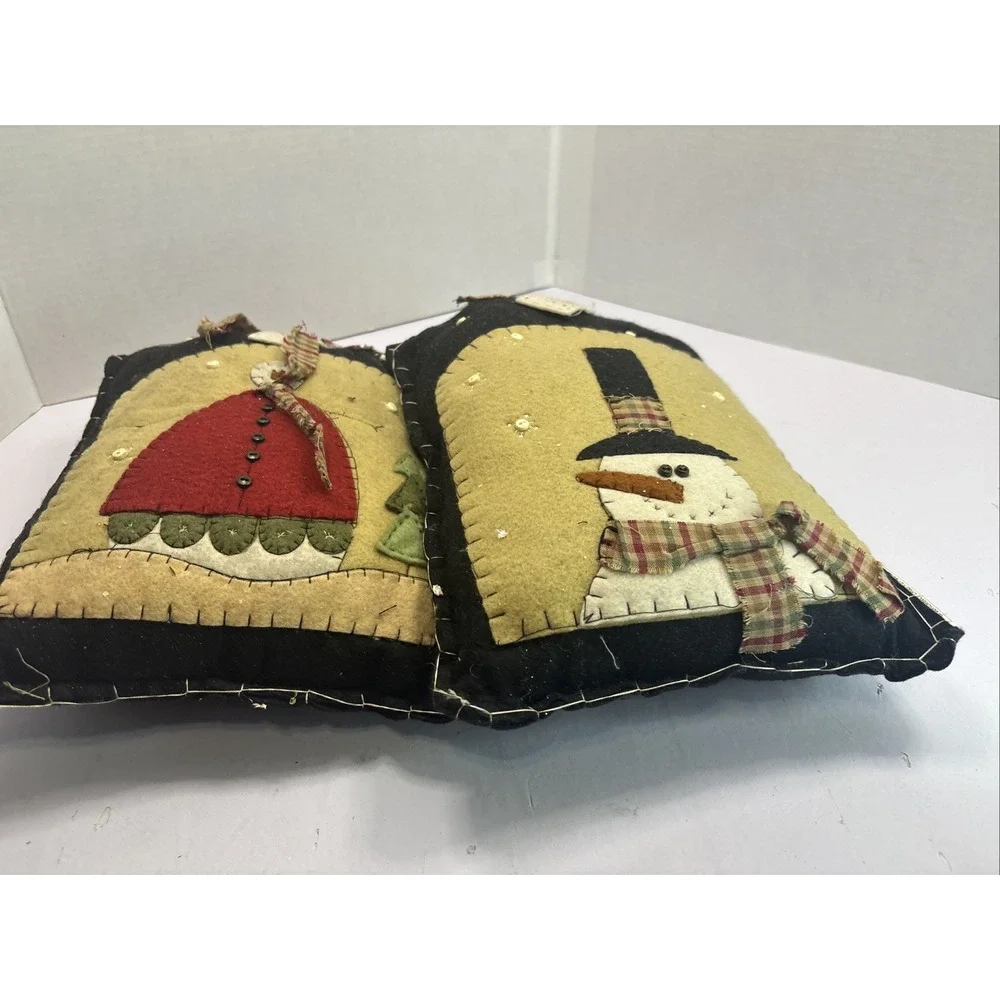 Two Decorative Pillow Snowman 9x13